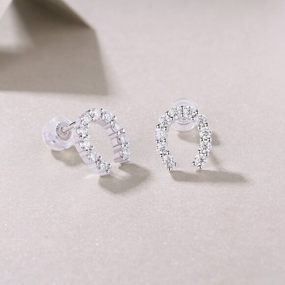 Certified Moissanite Diamond S925 Silver Wedding Earrings